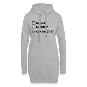 Klarinette Klarinettist Musik Musiker Musikerin - Hoodie-Kleid - Grau meliert - Vorne