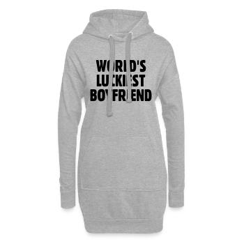 World's Luckiest Boyfriend - Hoodie Dress - heather grey - Front