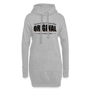 Dikkenek Original - Sweat-shirt à capuche long Femme - gris chiné - Devant