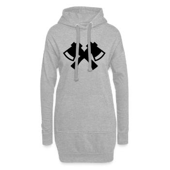 (axt_gekreuzt_wildlife) - Sweat-shirt à capuche long Femme - gris chiné - Devant