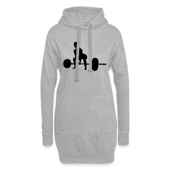 frau gewichte - Hoodie-Kleid - Grau meliert - Vorne