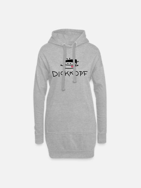 Lustiger Dickkopf - Hoodie-Kleid - Grau meliert