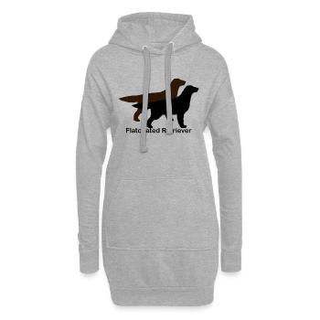Flatcoated Retriever black and liver - Hoodie Dress - heather grey - Front