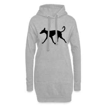 Podenco running relaxed - Hoodie-Kleid - Grau meliert - Vorne