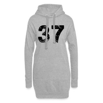 37 - Sweat-shirt à capuche long Femme - gris chiné - Devant