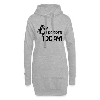 J’ai fait caca aujourd’hui Pingouin - Sweat-shirt à capuche long Femme - gris chiné - Devant