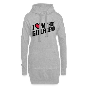 J’aime ma petite amie - Sweat-shirt à capuche long Femme - gris chiné - Devant