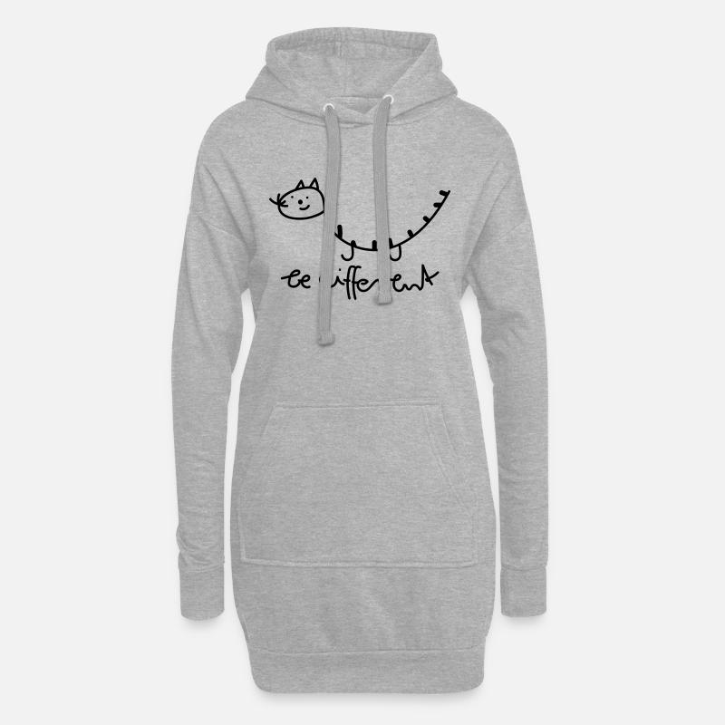 Sei anders Katze - Hoodie-Kleid - Grau meliert