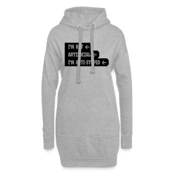 not antisocial anti stupid - Hoodie-Kleid - Grau meliert - Vorne