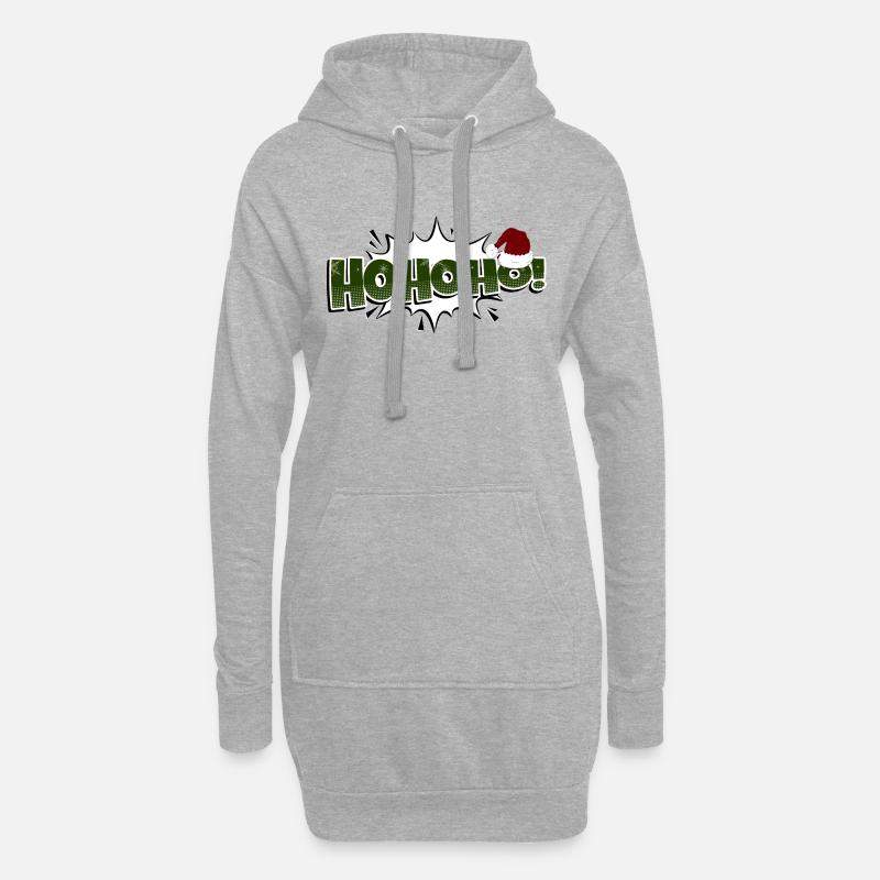 HoHoHo! Comic Style Bubble Graffiti Schriftzug - Hoodie-Kleid - Grau meliert