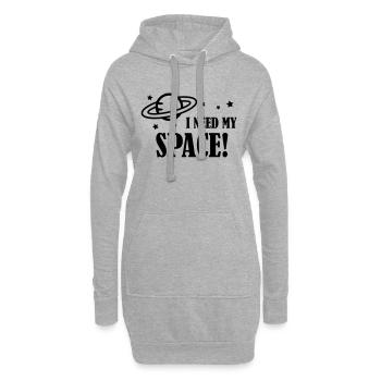 I need my Space! - Hoodie-Kleid - Grau meliert - Vorne