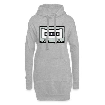 Kassette Verpixelt Retro Geschenkidee - Hoodie-Kleid - Grau meliert - Vorne