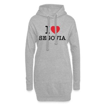 J’aime Ségovie | Ségovie | J’ai le cœur de Ségovie | Espagne - Sweat-shirt à capuche long Femme - gris chiné - Devant