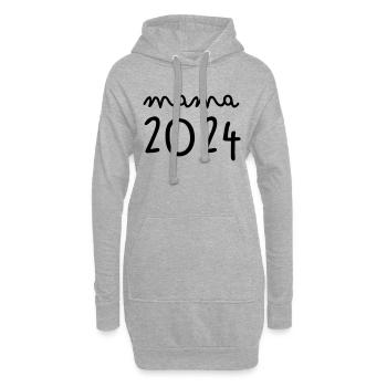 Maman 2024 - Sweat-shirt à capuche long Femme - gris chiné - Devant