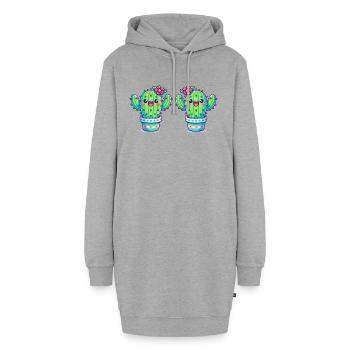 Cactus 2 - Sweat-shirt à capuche long Femme - gris chiné - Devant