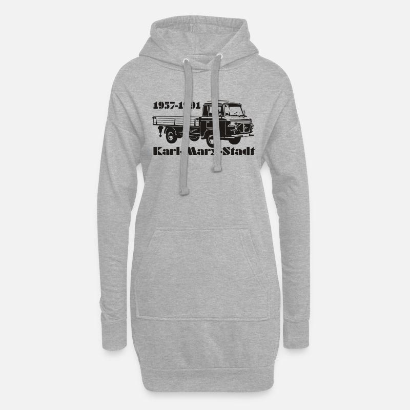 Barkas Pritsche - Hoodie-Kleid - Grau meliert