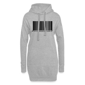 Barcode verschlüsselt - Hoodie-Kleid - Grau meliert - Vorne