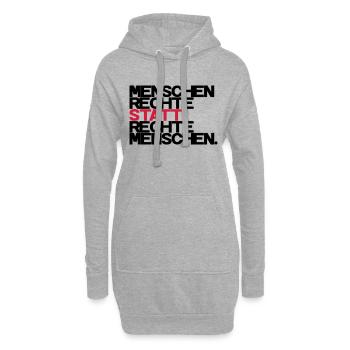 Menschenrechte - Hoodie-Kleid - Grau meliert - Vorne