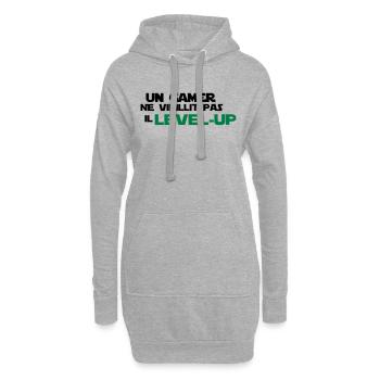 un gamer ne vieillit pas - Sweat-shirt à capuche long Femme - gris chiné - Devant