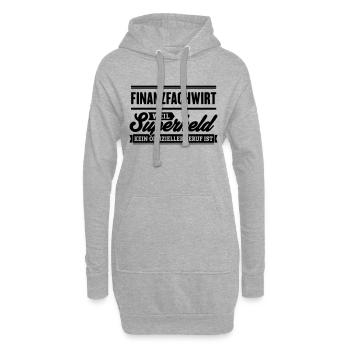Superheld Finanzfachwirt - Hoodie-Kleid - Grau meliert - Vorne