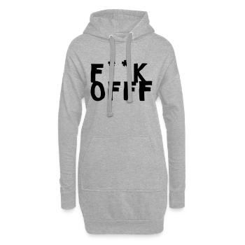 F**Off - Hoodie-Kleid - Grau meliert - Vorne