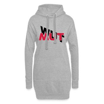 Mut hilft gegen Wut - Hoodie-Kleid - Grau meliert - Vorne