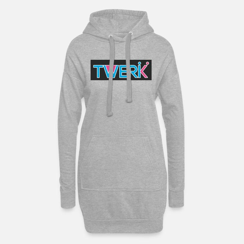 TWERK Logo mit W gefüllt mit Rose - Hoodie-Kleid - Grau meliert