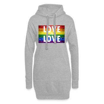L'amour est l'amour Gay Pride - Sweat-shirt à capuche long Femme - gris chiné - Devant