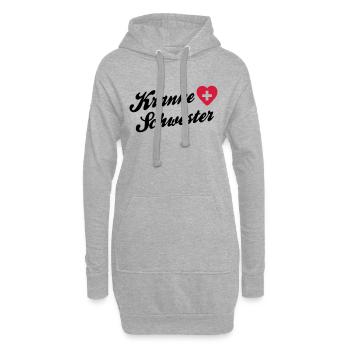 kranke schwester - Krankenschwester - Karnevall - Hoodie-Kleid - Grau meliert - Vorne