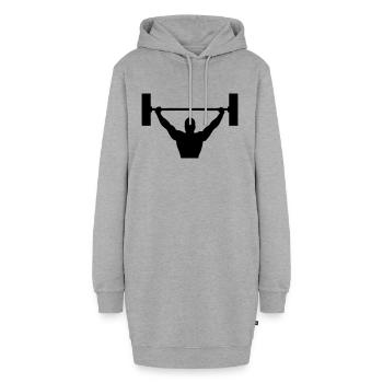 bodybuilding - Hoodie-Kleid - Grau meliert - Vorne
