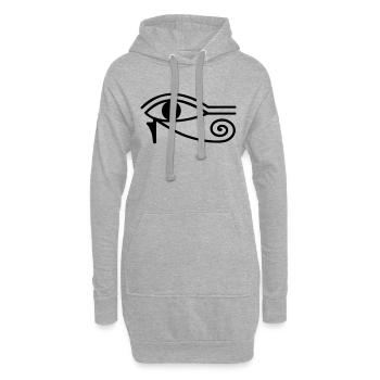 Œil Oudjat horus retro symbole vintage - Sweat-shirt à capuche long Femme - gris chiné - Devant