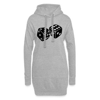 Würfel - Hoodie-Kleid - Grau meliert - Vorne