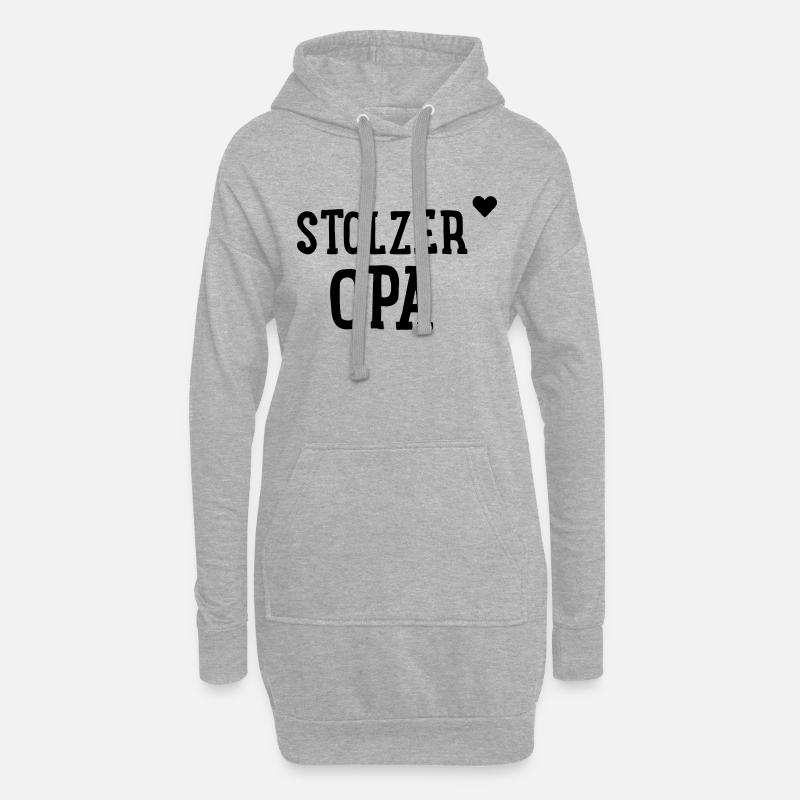 Stolzer Opa - Hoodie-Kleid - Grau meliert