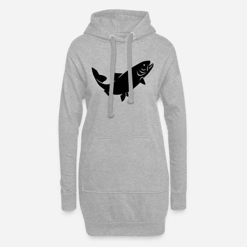 Forelle - Hoodie-Kleid - Grau meliert