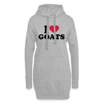 I love Goats - Sweat-shirt à capuche long Femme - gris chiné - Devant