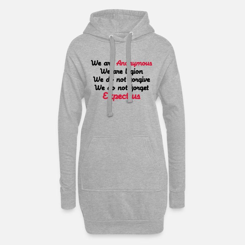 Anonymous - Hoodie-Kleid - Grau meliert