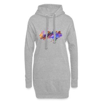 Couleurs de skyline de Francfort - Sweat-shirt à capuche long Femme - gris chiné - Devant
