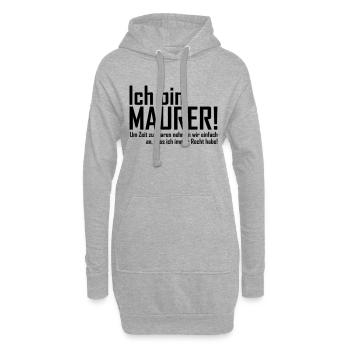 ich bin maurer - Hoodie-Kleid - Grau meliert - Vorne