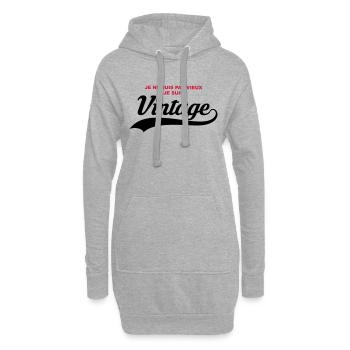humour vintage - Sweat-shirt à capuche long Femme - gris chiné - Devant