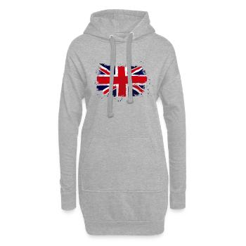 Union Jack - UK Flag - Hoodie-Kleid - Grau meliert - Vorne