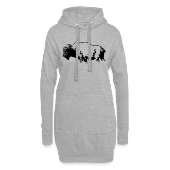 Bison - Büffel - Buffalo - Hoodie-Kleid - Grau meliert - Vorne