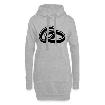 Bagues - Sweat-shirt à capuche long Femme - gris chiné - Devant