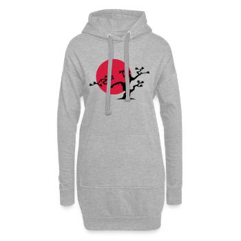 japanischer_baum - Hoodie-Kleid - Grau meliert - Vorne