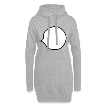 Sprechblase für eigenen Text - Hoodie-Kleid - Grau meliert - Vorne