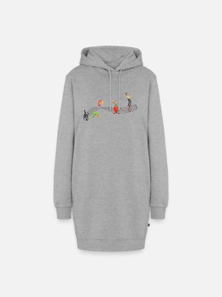 Zirkusmusik - Hoodie-Kleid - Grau meliert