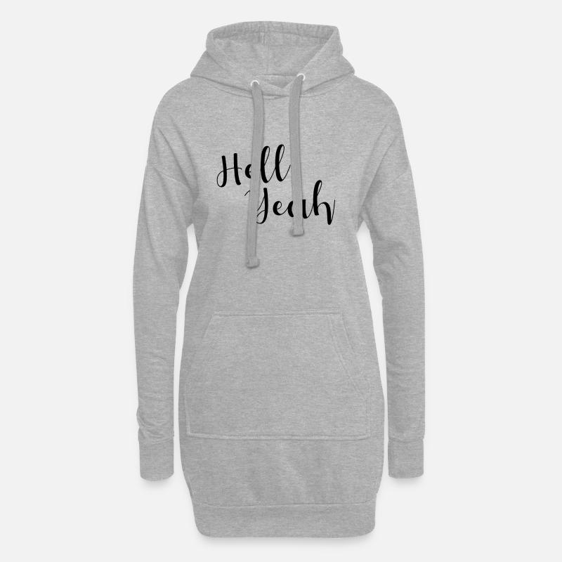 Hell yeah lettering - Hoodie Dress - heather grey