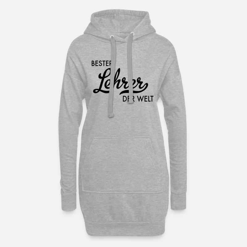 Bester Lehrer der Welt - Hoodie-Kleid - Grau meliert
