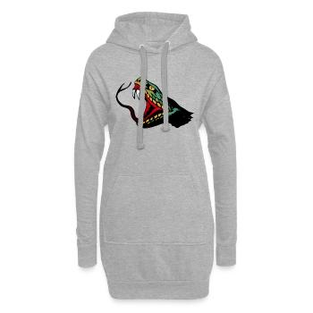 serpent tattoo tatouage - Sweat-shirt à capuche long Femme - gris chiné - Devant