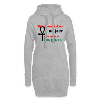 Kamite un jour Kamite toujours - Sweat-shirt à capuche long Femme - gris chiné - Devant