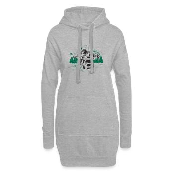 Vacances en camping-car - Sweat-shirt à capuche long Femme - gris chiné - Devant